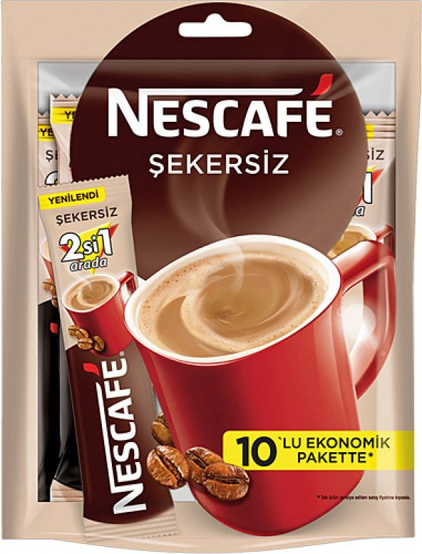 NESCAFE 2 1 Şekersiz Kahve 10lu paket