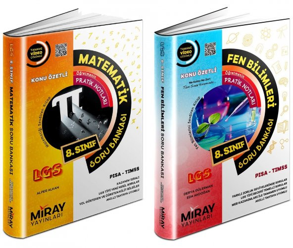 Miray 8. Sınıf Lgs Matematik + Fen Bilimleri Soru Seti 2 Kitap 2023