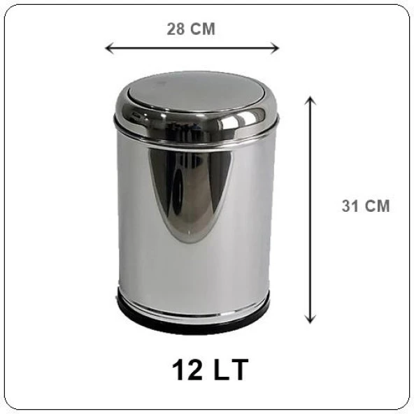 KROM SALLANIR KAPAK ÇÖP KOVASI 12 LT LİDER MARKA - 2
