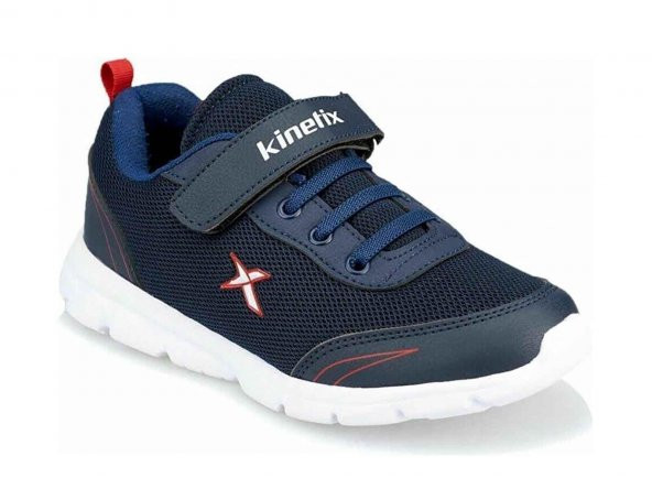 Kinetix Cırtlı Çocuk Spor Ayakkabı Lacivert-Kırmızı 01 Yanni