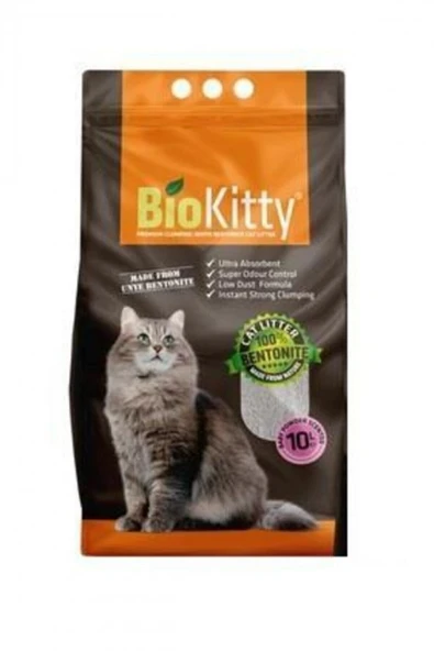 Biokitty Baby Powder Kokulu İnce Taneli Topaklaşan Kedi Kumu 10 Lt - 1