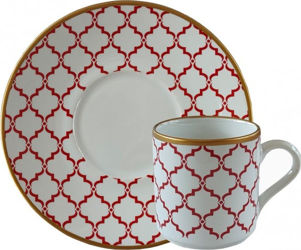 Regna Home Harmony Luna Kırmızı 6 Kişilik Kahve Fincan Takımı (HBF-12-KFT-LUN-K ) - 3