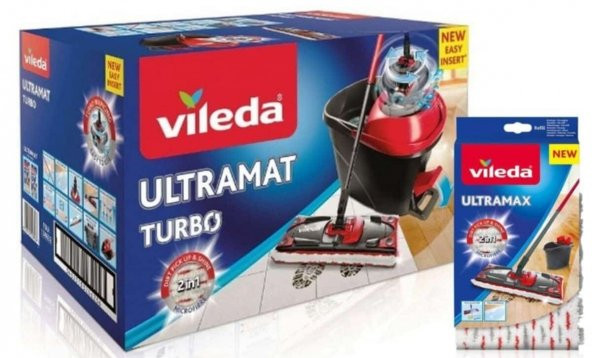 Vileda Ultramat Turbo Temizlik Seti + Ultramax Yedek Mop