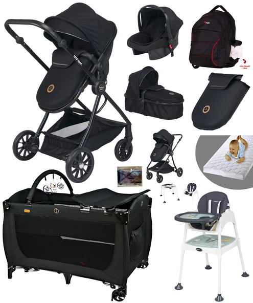 Baby Home Ekonomi Paket 10 In 1 1010 Travel Sistem Bebek Arabası 560 Oyun Parkı Yatak Beşik Ve Mama Sandalyesi - 2