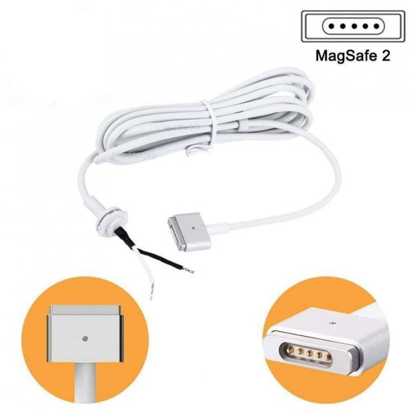 Primex Px-Mac2 Apple Macbook A1425 A1435 A1465 A1502 İçin 5 Pin T Stili Magsafe 2 Güç Adaptörü Kablosu, Uzunluk: 1, 8 M - 4