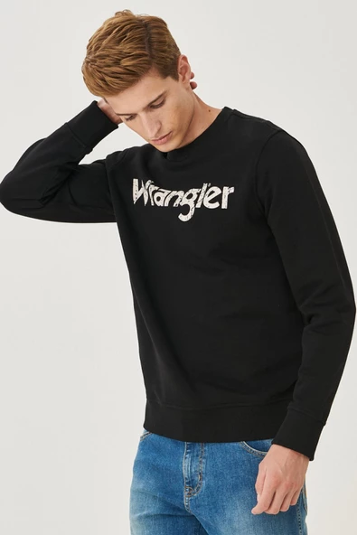 Wrangler W212025001 Siyah Bisiklet Yaka Erkek Sweat - 4