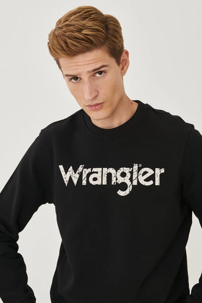 Wrangler W212025001 Siyah Bisiklet Yaka Erkek Sweat - 2