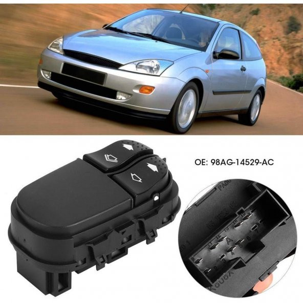 FORD FOCUS 1 SOL ÇİFTLİ CAM DÜĞMESİ ANAHTARI 1998-2005 - 3