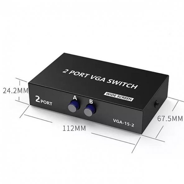 PrimeX PX-1260 2 Port Vga Switch, Vga Splitter, Manuel Vga Switch 2 port (2 PC 1 Ekran) - 4