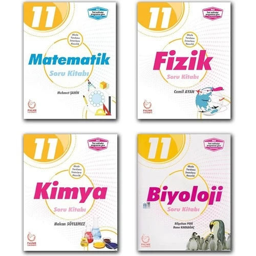 Palme Yayıncılık 11. Sınıf Sayısal Soru Bankası Full Set 4 Kitap Matematik Fizik Kimya Biyoloji