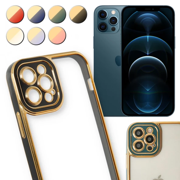 iPhone 12 Pro Max Kılıf Lazer Lens Kamera Çerçeveli Kapak