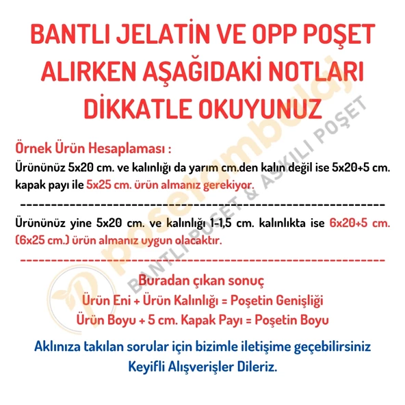 8x15+5 cm. (8x20) 100 Adet - Şeffaf Bantlı Yapışkanlı OPP Jelatin Poşet - 2