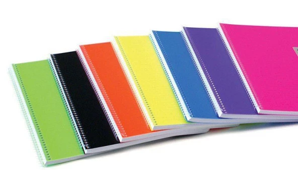 Komeks Spiralli Defter Plastik Kapak Kareli 144 Yaprak Haritametod (6 Lı Paket)
