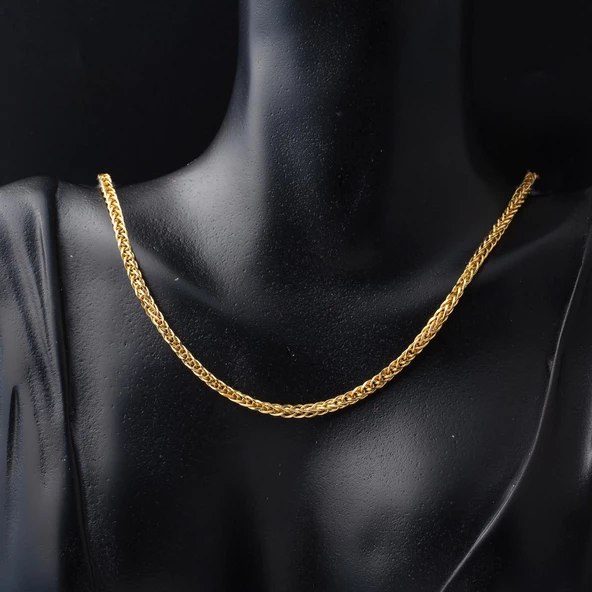 Meridyen 14 Ayar Altın Zincir - 50cm - Resim 4