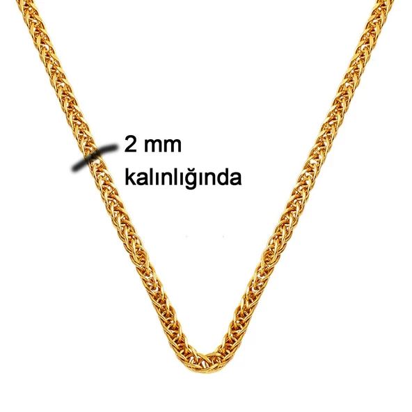 Meridyen 14 Ayar Altın Zincir - 50cm - Resim 5