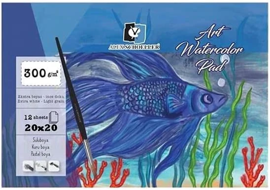 Alex Schoeller Aquarell 20x20cm Spiralli 300gr 12yp Sulu Boya Defteri / ALX.3961