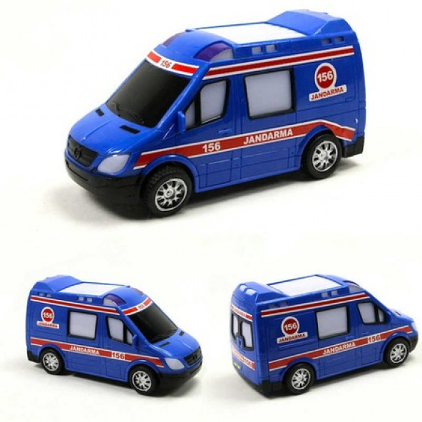 4 Adet Pilli Oyuncak Araba - Polis. Jandarma. Ambulans. İtafiye - 9