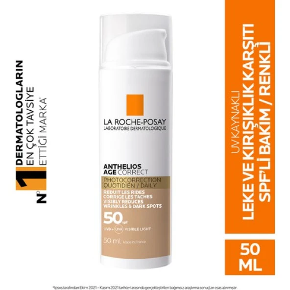 La Roche Posay Anthelios Age Correct SPF 50+ Light Renkli Güneş Kremi 50ml