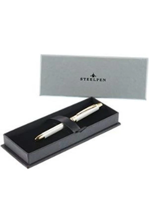 Steel Pen Fonksiyonlu Kalem 2 Tükenmez + Versatil Diplomat 0.7 MM Beyaz