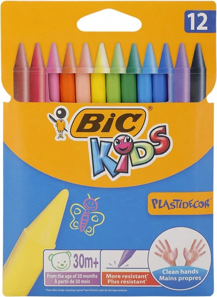 Bic Kids Plastidecor 12'li Silinebilir Mum Pastel Boya