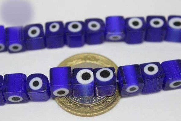 Cam Boncuk Dizi 8mm*7mm (11354) - Resim 3