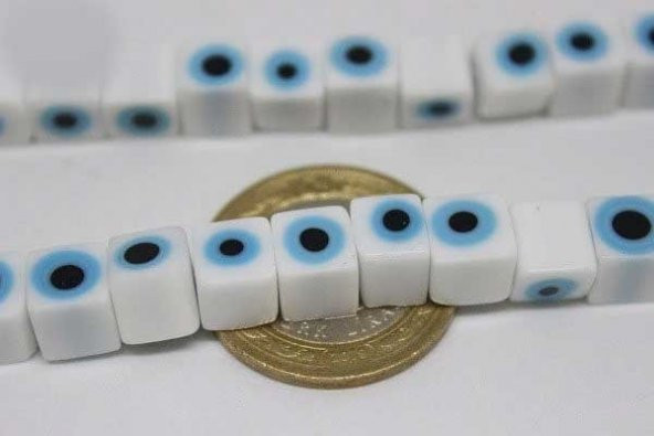 Cam Boncuk Dizi 8mm*7mm (11345) - Resim 3