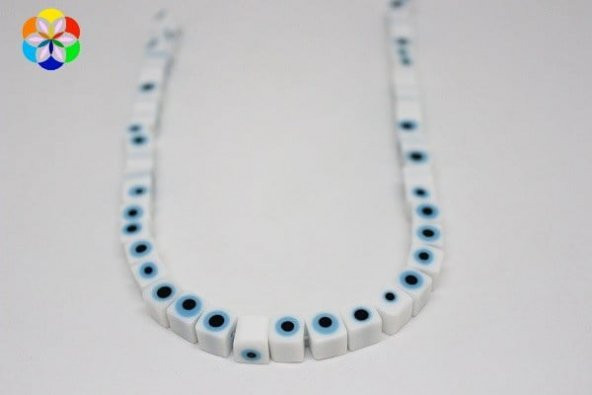 Cam Boncuk Dizi 8mm*7mm (11345) - Resim 4