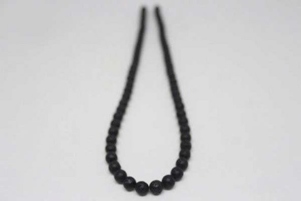 Lav Taşı Kolye 6 mm Kehribar Klipsli - Resim 3