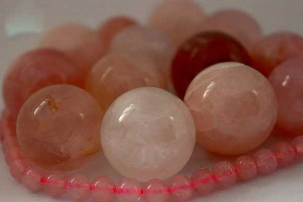Pembe Kuvars Taşı Küre - Resim 2