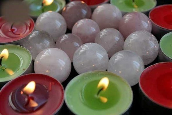 Pembe Kuvars Taşı Küre - Resim 3