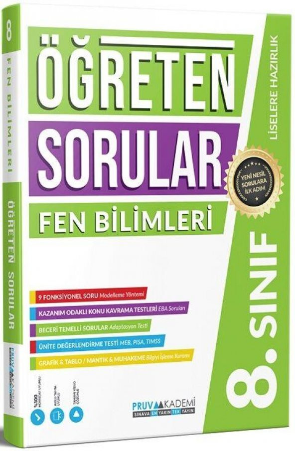 8. Sınıf Fen Bilimleri Öğreten Soru Bankası Pruva Akademi - 1