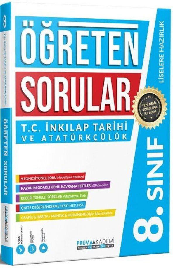 8. Sınıf T.C. İnkılap Tarihi ve Atatürkçülük Öğreten Soru Bankası Pruva Akademi