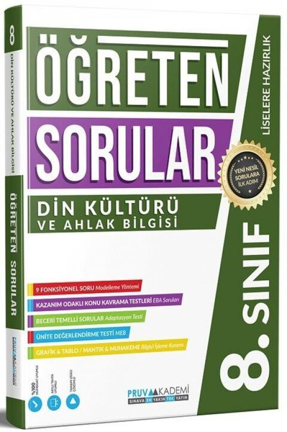 8. Sınıf Din Kültürü ve Ahlak Bilgisi Öğreten Soru Bankası Pruva Akademi