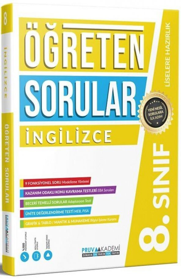 8. Sınıf İngilizce Öğreten Soru Bankası Pruva Akademi - 1