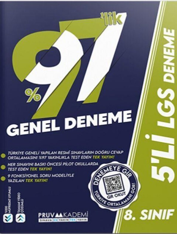 8. Sınıf LGS 5 li Genel Deneme Pruva Akademi