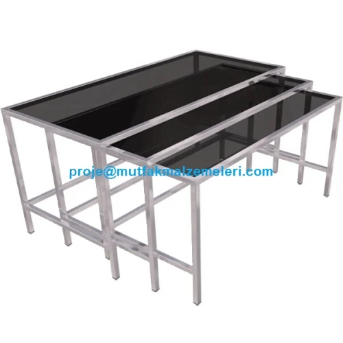 Zigon Sehpa 75x160 H:90 cm Paslanmaz