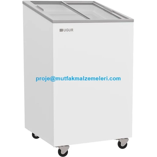 Sürme Düz Camlı Dondurma Dolabı