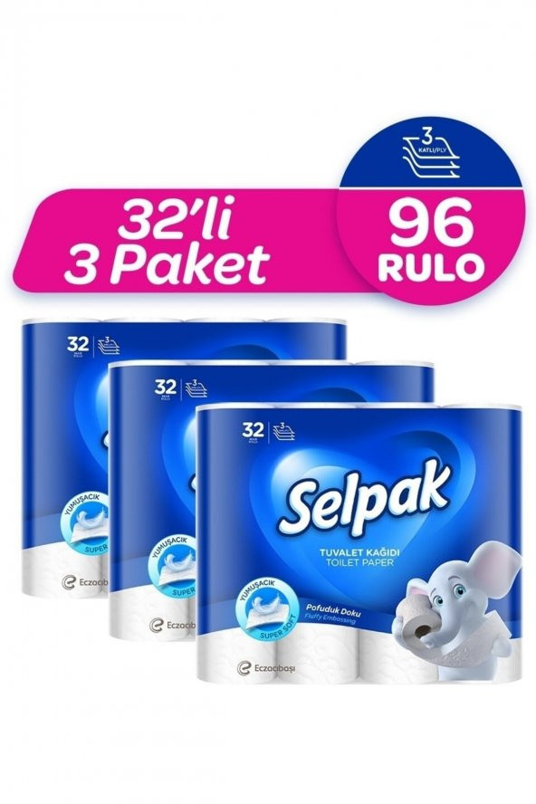 Tuvalet Kağıdı 32li x 3 Adet - 96 Rulo