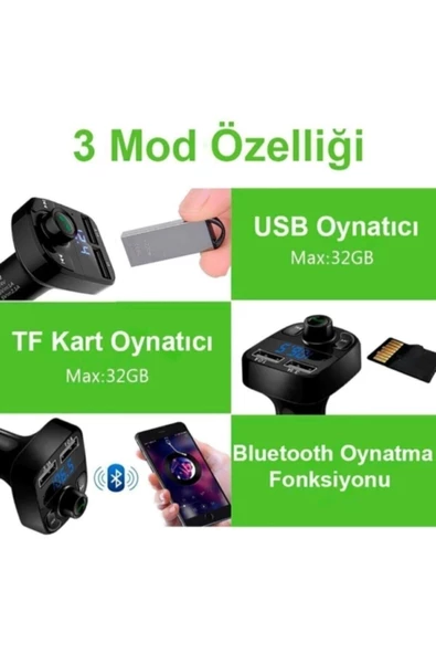 Bluetooth Araç Kiti Transmitter 5.0 Micro - 2