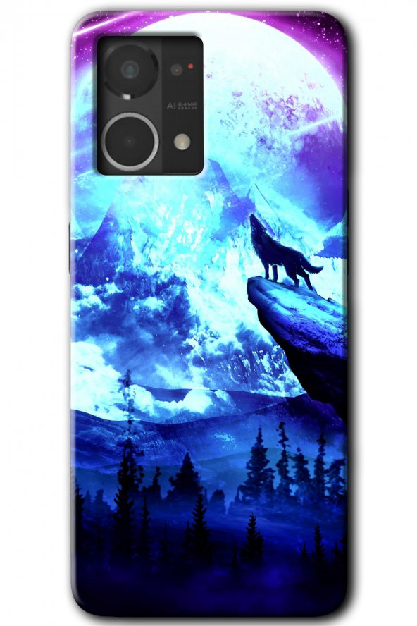 Oppo Reno 7 4G Kılıf HD Desen Baskılı Arka Kapak - Mega Kurt - 1