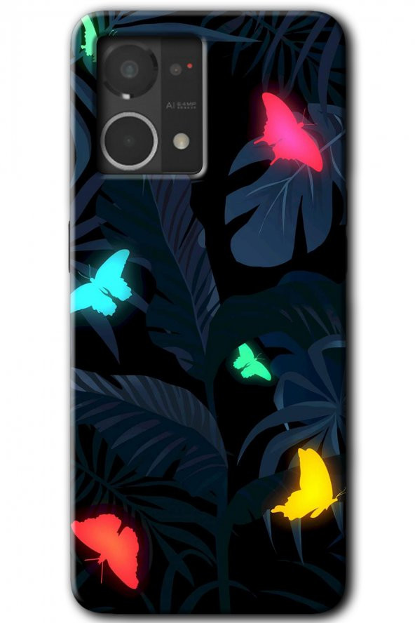 Oppo Reno 7 4G Kılıf HD Desen Baskılı Arka Kapak - Lighter Butterfly - 1