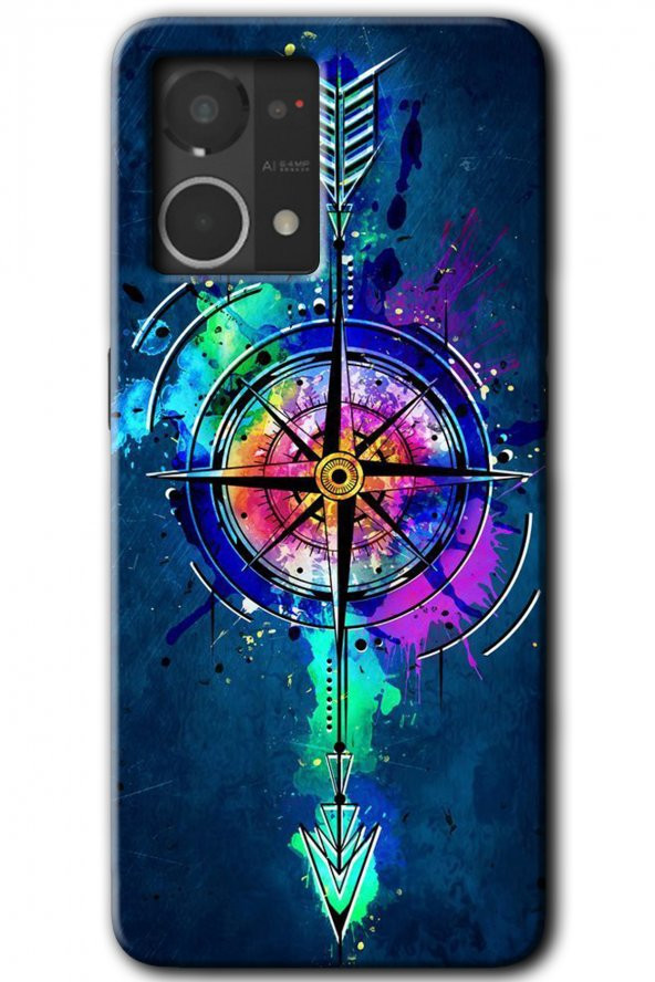 Oppo Reno 7 4G Kılıf HD Desen Baskılı Arka Kapak - Gizemli Pusula - 1