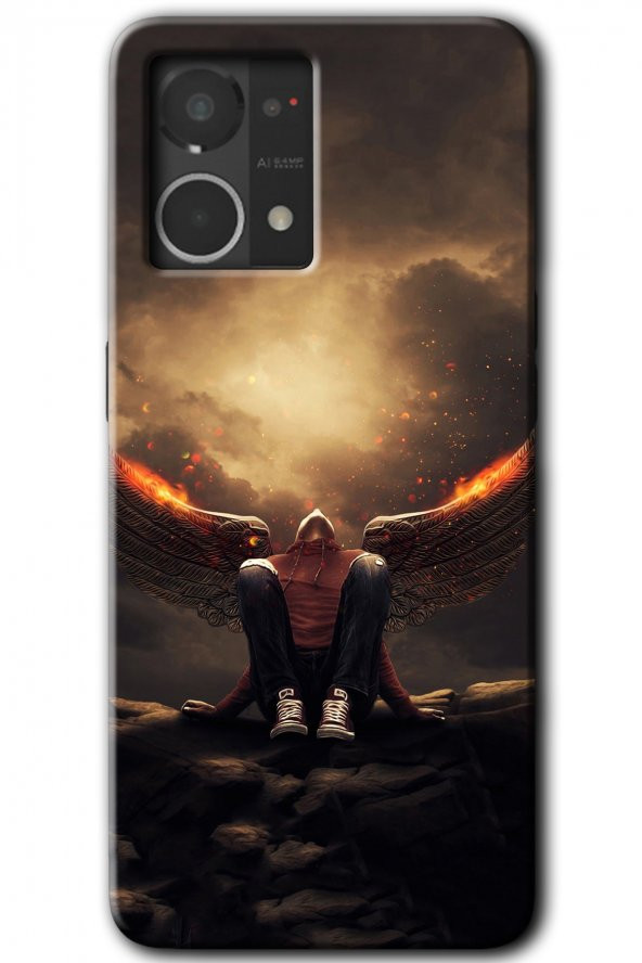 Oppo Reno 7 4G Kılıf HD Desen Baskılı Arka Kapak - Wings of Power - 1