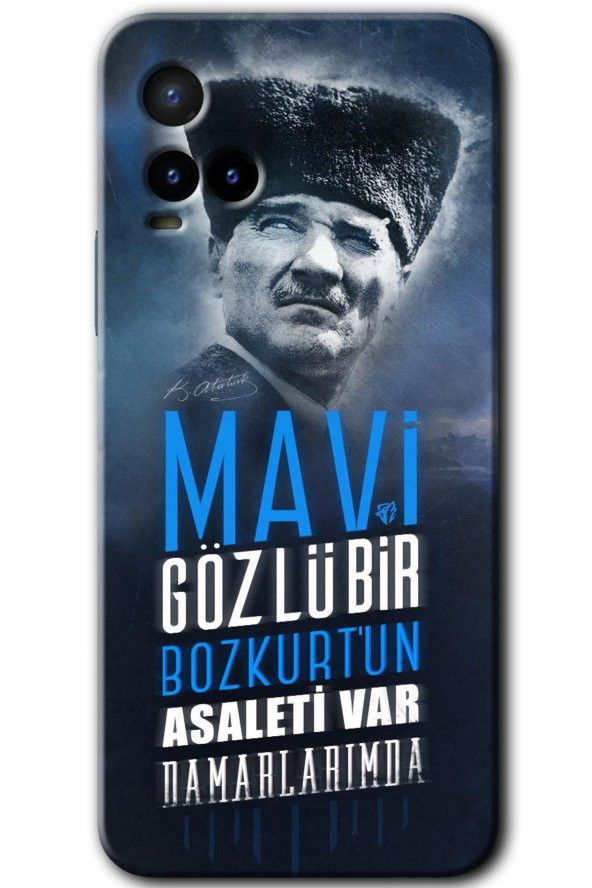 Vivo Y21s Kılıf HD Desen Baskılı Arka Kapak - Bozkurt Atatürk