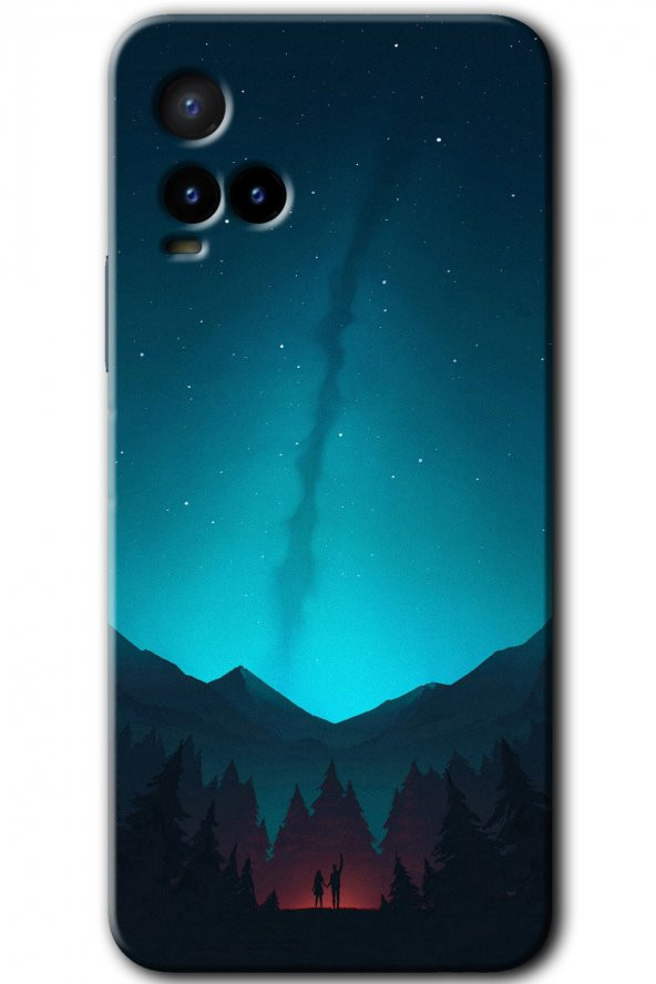 Vivo Y21s Kılıf HD Desen Baskılı Arka Kapak - Night Fores Mount