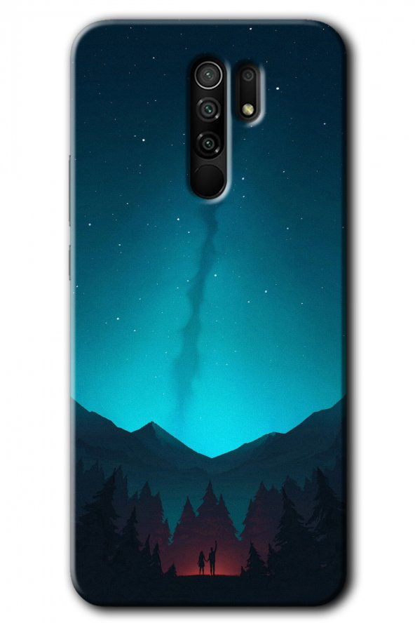 Redmi 9 Kılıf HD Desen Baskılı Arka Kapak - Night Fores Mount