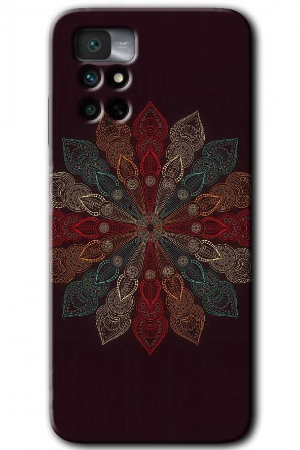 Redmi Note 11 4G Kılıf HD Desen Baskılı Arka Kapak - Mandala Flower Wal
