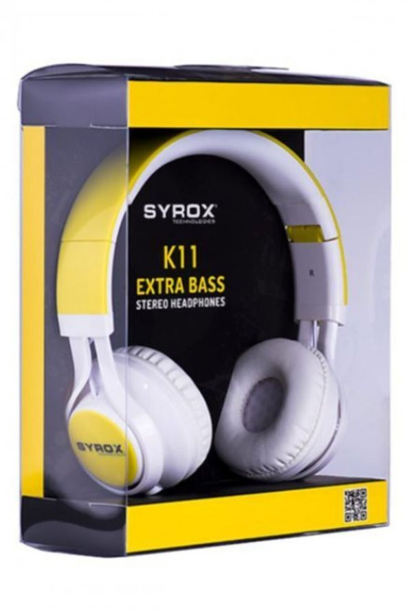 Syrox Sarı K11 Mikrofonlu Stereo Kablolu Kulak Üstü Kulaklık