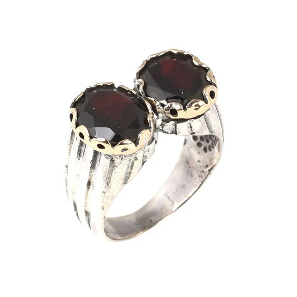 925 Ayar Gümüş Lal Taşı Unisex Yüzük