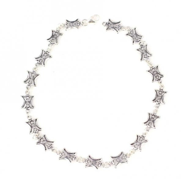 925 Ayar Gümüş Lale Motifli Telkâri Bileklik